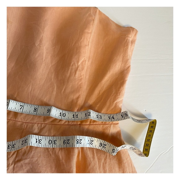 VINTAGE - PEACHY KEEN STRAPLESS LINEN DRESS sz. 8 - Picture 8 of 9